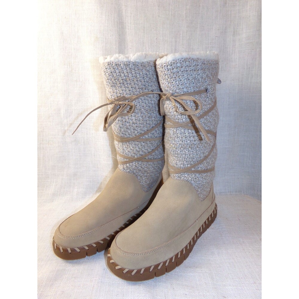 MUK LUKS Flexi Women's Sand Water Repellant Genuine Suede Tall Boots Size 9.5